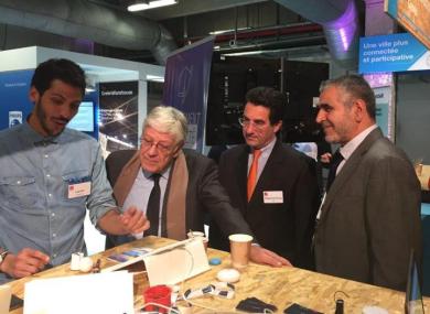 De gauche à droite : Prestataire externe au groupe, Pierre René LEMAS DG CDC, Philippe ROUVIER COROUGE et Eby AZARI